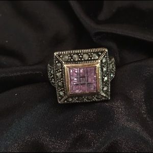 💍 Antique Purple Stone 🔮 Cocktail Ring